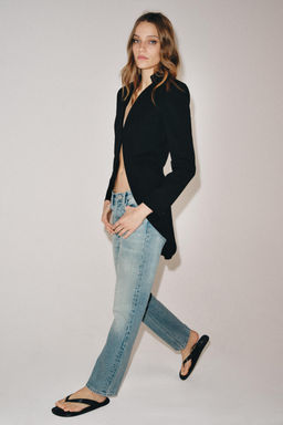 JEANS ZW COLLECTION SLIM TIRO BAJO / Azul claro - Zara фото 4