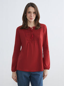 Ba?lamal? Yaka Nak??l? Bluz