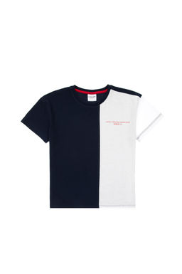 Erkek _ocuk Lacivert Oversize Bisiklet Yaka Ti__rt Sepette S_rpriz _ndirim