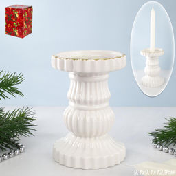 Подсвечник 9,1х9,1х12,9 см / 7093 /уп 36/новогодний