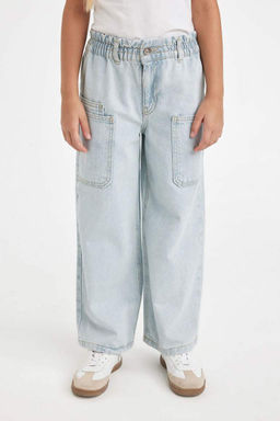 Широкие джинсовые брюки для девочек - Defacto фото 4