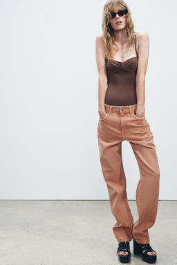 ZW COLLECTION STRAIGHT-LEG MID-RISE JEANS