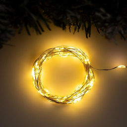 Гирлянда Нить 5 м роса, IP20, серебристая нить, 100 LED, 2 режима, батарейка AAх3 (не в комплекте), свечение тёплое белое
