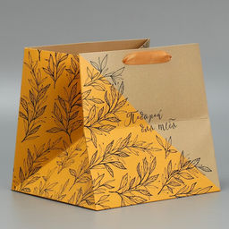 Пакет подарочный квадратный, упаковка, Moments, 20×20×20 см