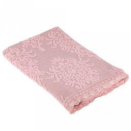 Полотенце махровое "Династия" 70х140см, хлопок 100%, ажурный кант, розовый (Китай)
