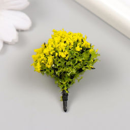 Цена за 6 шт. Искусственное растение для творчества пластик «Жёлтая акация», 4 см
