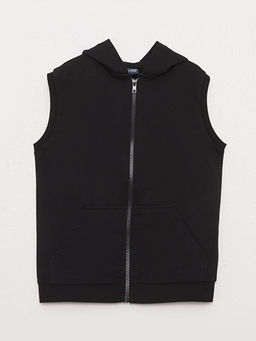 Kap??onlu Basic Erkek ?ocuk Fermuarl? Yelek
