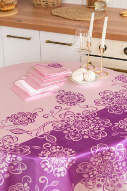 Розовый фламинго Скатерть +салфетка 30*30(6шт) трикот