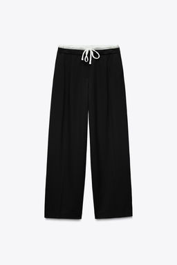 WIDE-LEG TROUSERS WITH DOUBLE WAISTBAND - Zara фото 58