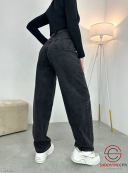Джинсы багги с высокой посадкой