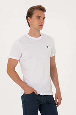Erkek Regular Fit Bisiklet Yaka Beyaz Basic Ti__rt Sepette S_rpriz _ndirim - U.s. polo assn фото 3