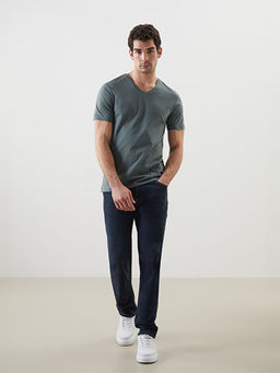 V Yaka K?sa Kollu Penye Erkek Ti??rt