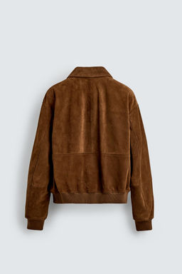 CROPPED FIT SUEDE LEATHER JACKET AARON LEVINE X ZARA фото 16