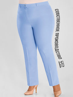 Голубые брюки летние большие женские