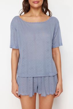 Trendyolmilla Cok Renkli 2li Paket Pointel Ajurlu/Delikli Orme Pijama Ustu THMSS24PT00276  фото 4