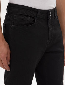 Siyah Straight Fit Jean Pantolon