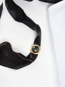 Чокер атласный черный PR2281 черный - Mini maxi фото 2