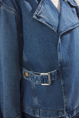 Mavi Kruvaze Kemer Tokal? Oversize Denim Blazer Ceket TWOSS25CE00018 - Trendyolmilla фото 4