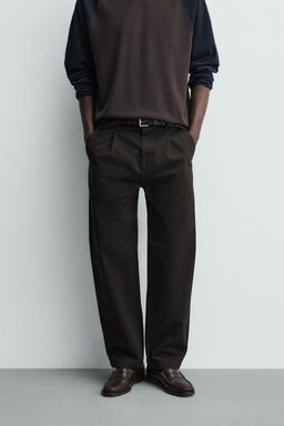 RELAXED FIT PLEATED TROUSERS - Zara фото 2