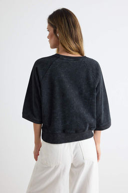 Antrasit Y_kamal_ _nce Reglan Truvakar Kol Bisiklet Yaka Regular _nce _rme Sweatshirt TWOAW27SW00006 - Trendyolmilla фото 4