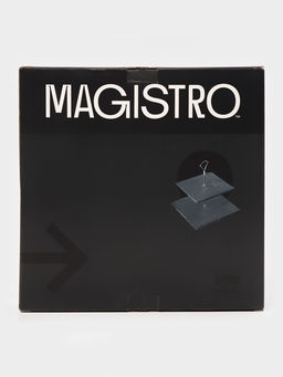 Этажёрка для фруктов и десертов Magistro Valley, 2 яруса, d=25/20, h=25 см, сланец, чёрная