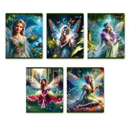 Светоч Т83 Тетрадь ученическая общая, выборочные блёстки, A5 48 л. на скобе 65 г/кв.м , белизна 100 % 10 шт. клетка 01477 Крылатая фантазия