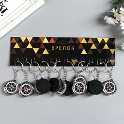 Цена за 12 шт. Брелок для ключей на кольце «Компас», пластик, h=3.5 см