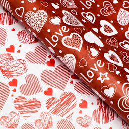 Цена за 10 шт. Бумага упаковочная глянцевая LOVE,двусторонняя, 70 х 100 см - UPAK LAND фото 3