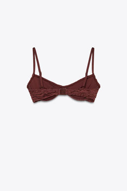 PLEATED UNDERWIRED BIKINI TOP - Zara фото 4
