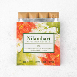 Шоколад Nilambari белый на кокосе с финиковой пудрой без сахара  фото 2
