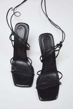 Trendyolmilla Shoes Siyah Bilekten Baglama Detayl? Kad?n Ince Topuklu Sandalet TAKSS25TO00095  фото 8