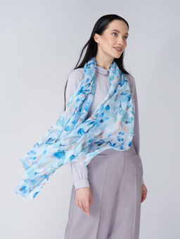 Большой, мягкий, тонкий и очень нежный двусторонний палантин с рисунком - Tantino фото 3