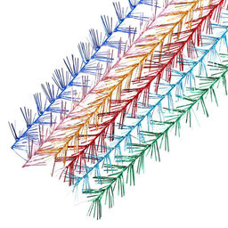 Цена за 10 шт. Мишура новогодняя № 2 одиночная , d-15мм, 200 см МИКС