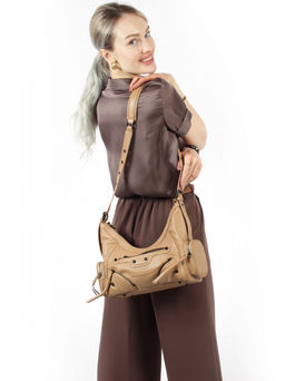 LACCOMA сумка АК6146-бежевый натуральная кожа полиэстер