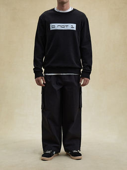 Базовый чёрный свитшот с принтом - 0not1 фото 7