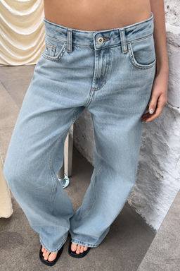 JEANS TRF EXTRA WIDE LEG TACHAS TIRO ALTO / Azul claro - Zara фото 2