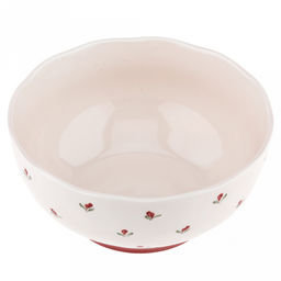 Нежное утро Салатник фарфоровый 1,2л, д17,7см, h8,3см, с деколью, волнистый край, кремово-розовый (Китай) - Домашняя мода фото 3