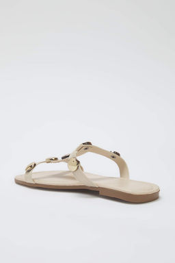 Trendyolmilla Shoes Siyah Gold Aksesuar Detayl? Kare Burun S?k Kad?n Terlik TAKSS25TE00012  фото 5