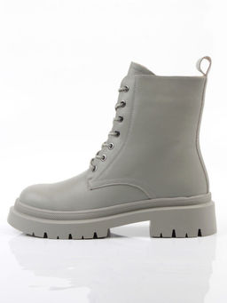 04-PAS70-3Z GRAY/GREEN Ботинки зимние женские (натуральная кожа, 100% шерсть)