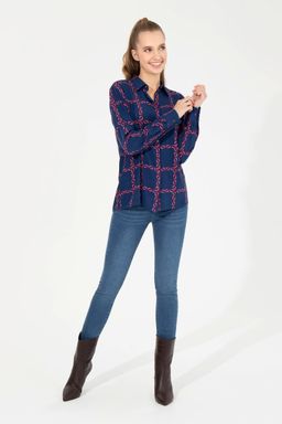 Женская рубашка вишневого цвета с длинным рукавом - U.s. polo assn фото 4