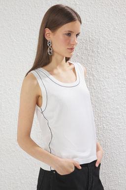 Trendyolmilla Pembe Havuz Yaka Basic Triko Ince Bluz TWOSS25BZ00345