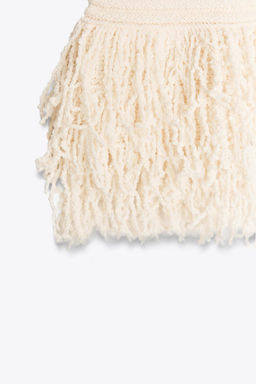 FRINGED CHECK KNIT SKIRT - Zara фото 9