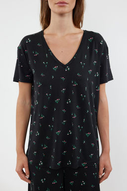 Trendyolmilla Pudra-Cok Renkli Cicekli Orme Pijama Tak?m? THMSS24PT00231 фото 3