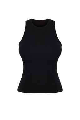 Siyah Gogus Pedli Duz Fitted/Vucuda Oturan Renk Bloklu Orme Atlet TWOSS25AL00034