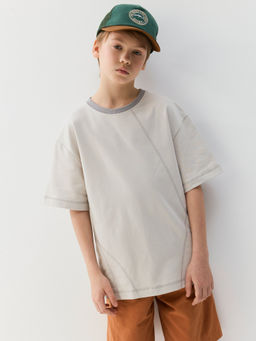 Футболка оверсайз из футера Пепел 7+