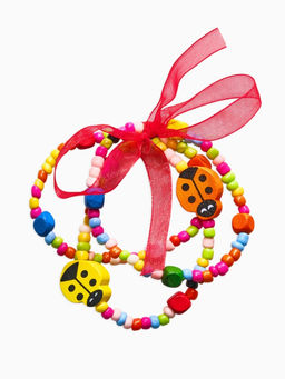 Браслеты детские «Выбражулька» бант, божья коровка, набор 3 шт., цветной