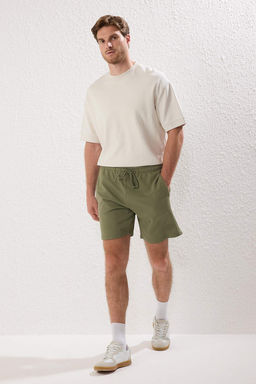 TRENDYOL MAN Haki Oversize/Genis Kesim Y?kama/Eskitme Gorunumlu %100 Pamuklu Sort & Bermuda TMNSS25SR00046 - Trendyolmilla фото 2