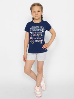 CRB wear/CWKG 63405-41 Футболка для девочки,темно-синий/Ex.Cherubino  фото 2