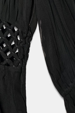 V-NECK MACRAM_ BLOUSE ZW COLLECTION - Zara фото 11
