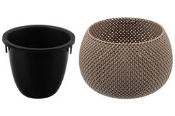 Кашпо 3,9 л 29*29*20 см "Сфера" серо-коричневое (модель 573)